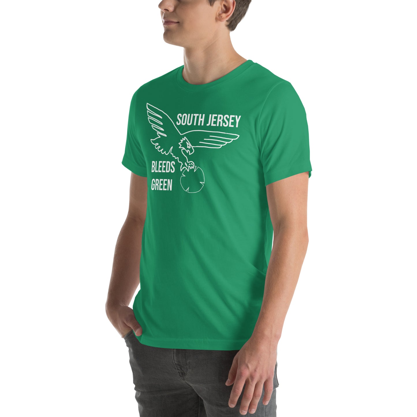 South Jersey Bleeds Green Pork Roll Eagle Unisex t-shirt